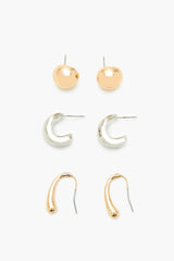 Stud & Geo Hoop Earring Set - Forever 21