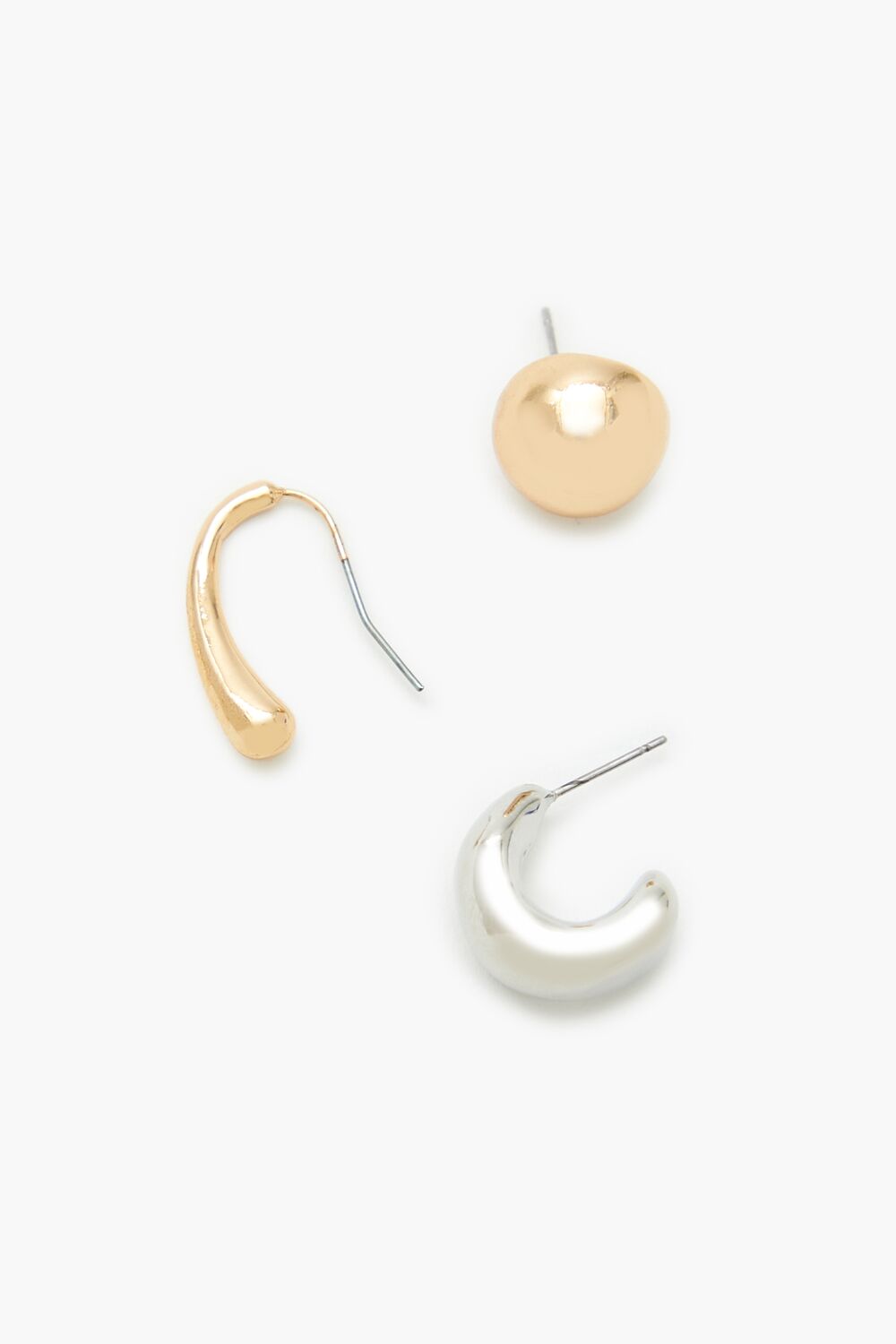 Stud & Geo Hoop Earring Set - Forever 21