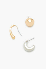 Stud & Geo Hoop Earring Set - Forever 21