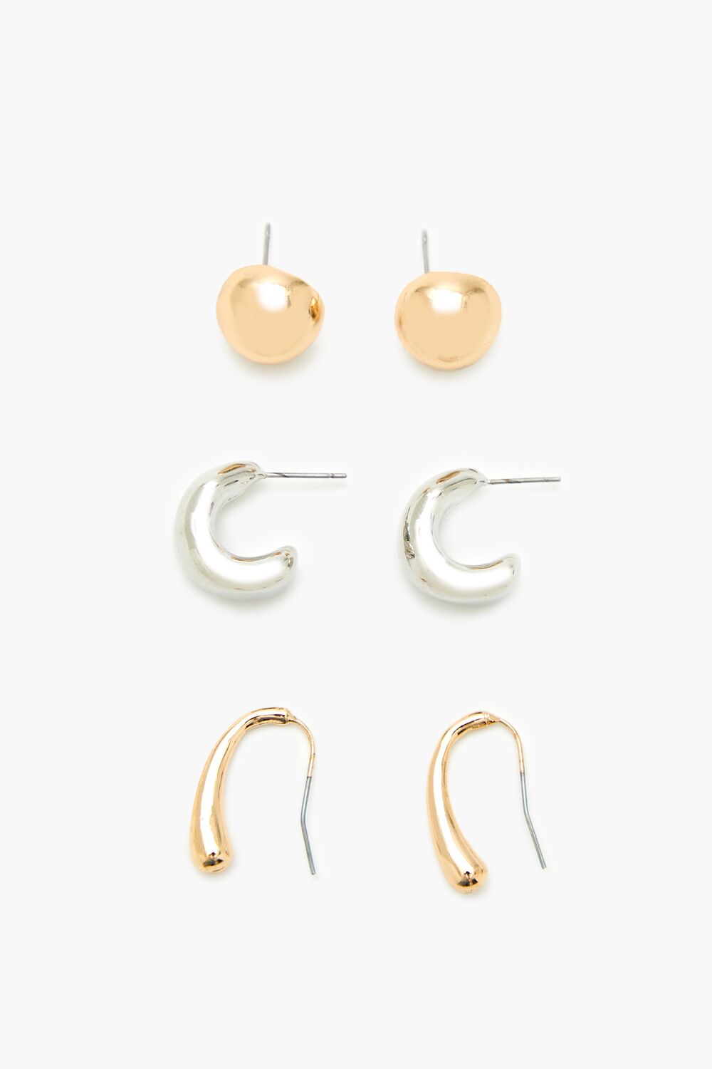 Stud & Geo Hoop Earring Set - Forever 21