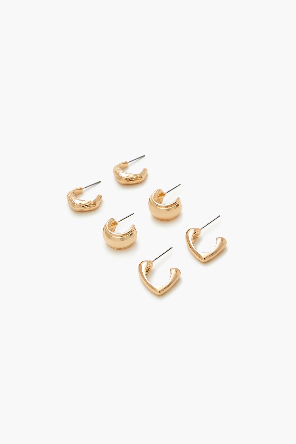 Hammered Geo Hoop Earring Set - Forever 21