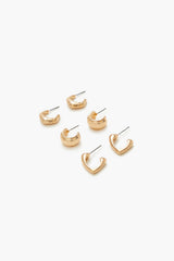 Hammered Geo Hoop Earring Set - Forever 21