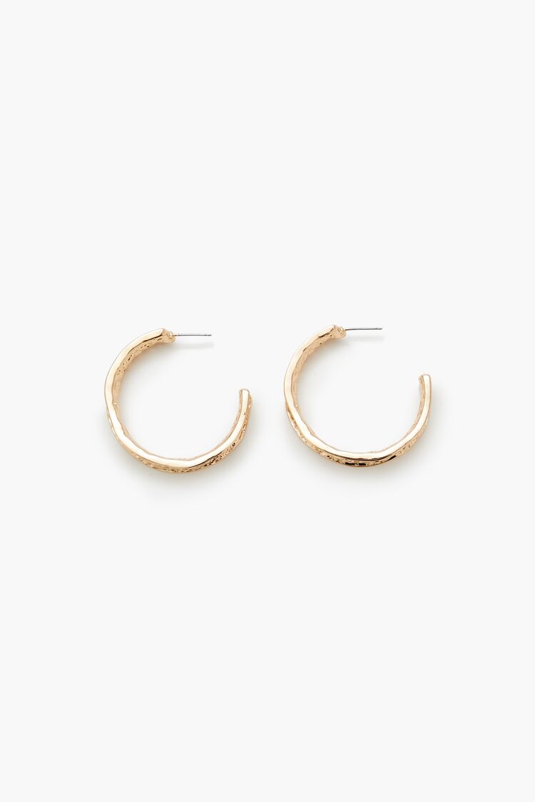 Hammered Hoop Earrings - Forever 21