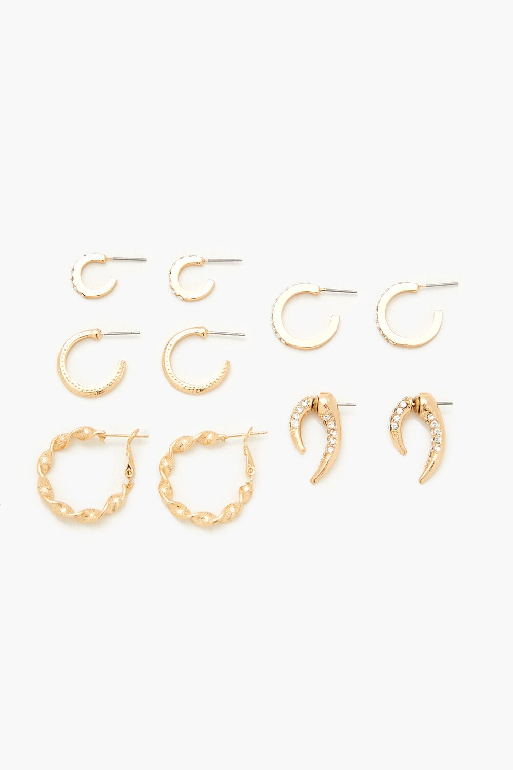 Rhinestone Hoop Earring Set - Forever 21