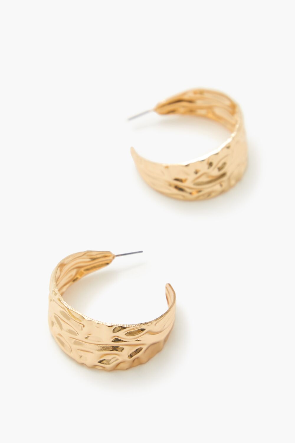 Thick Hammered Hoop Earrings - Forever 21