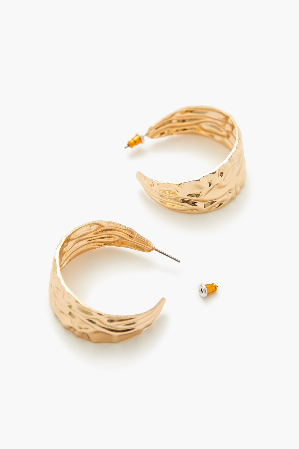 Thick Hammered Hoop Earrings - Forever 21