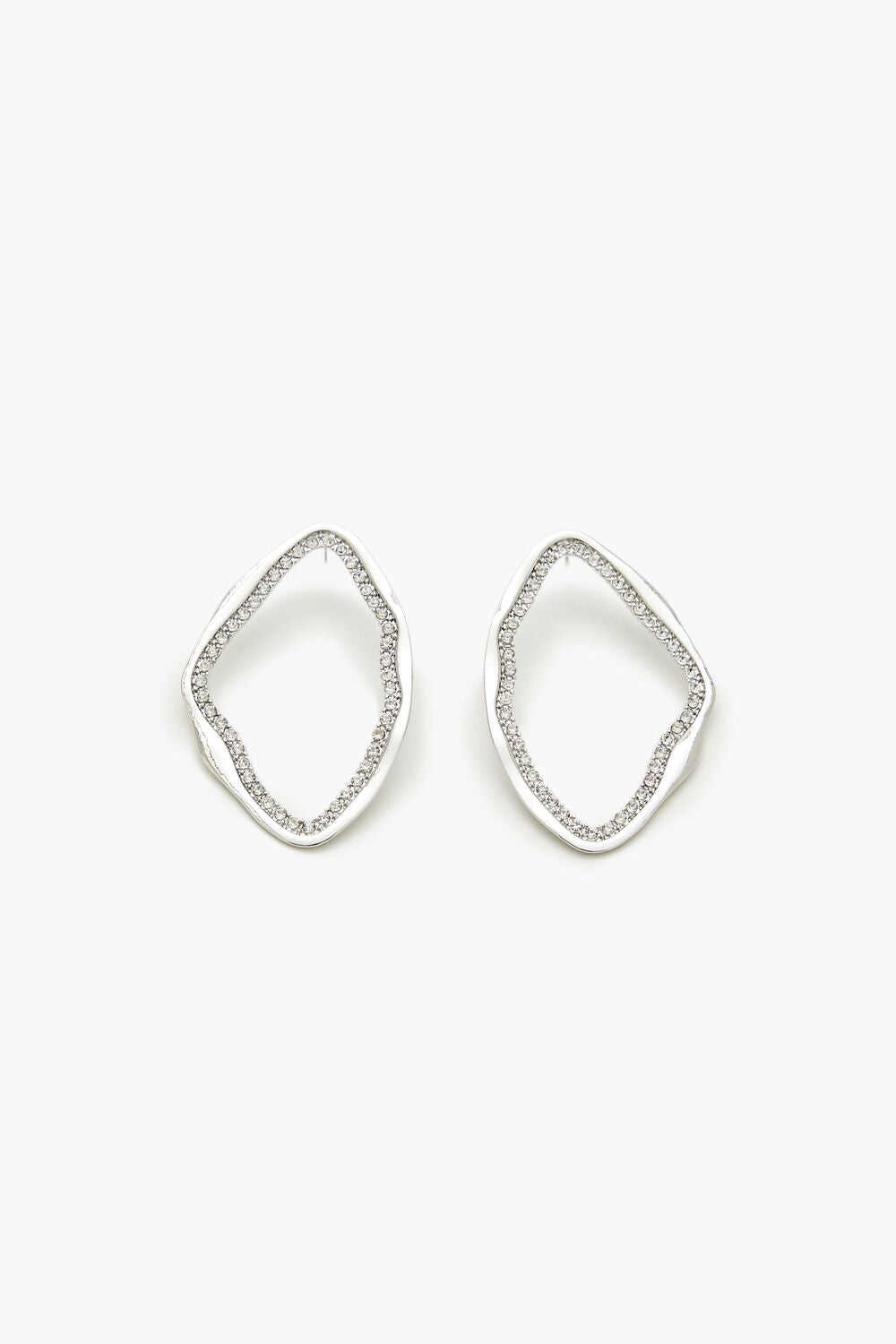 Geo Rhinestone Drop Earrings - Forever 21