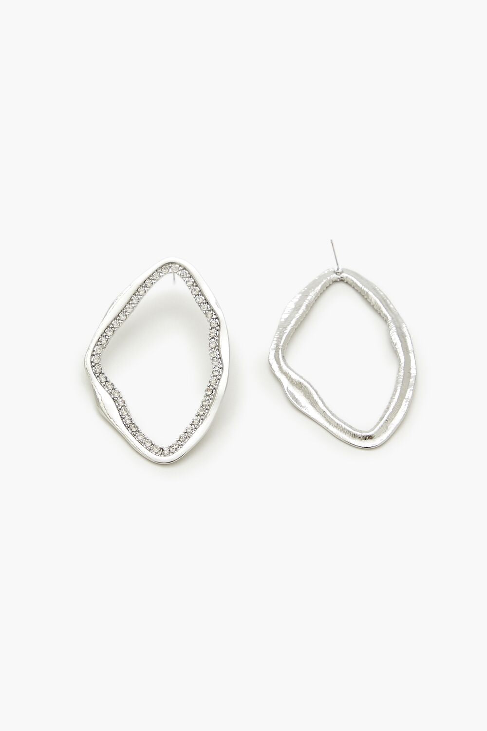 Geo Rhinestone Drop Earrings - Forever 21