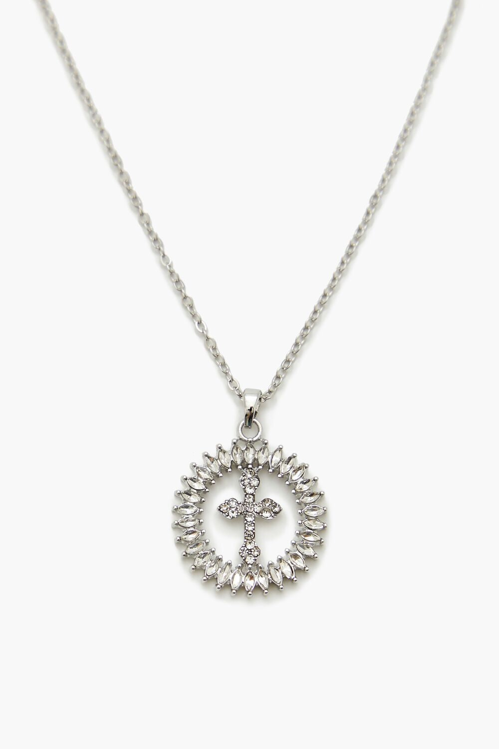 Faux Gem Cross Pendant Necklace - Forever 21