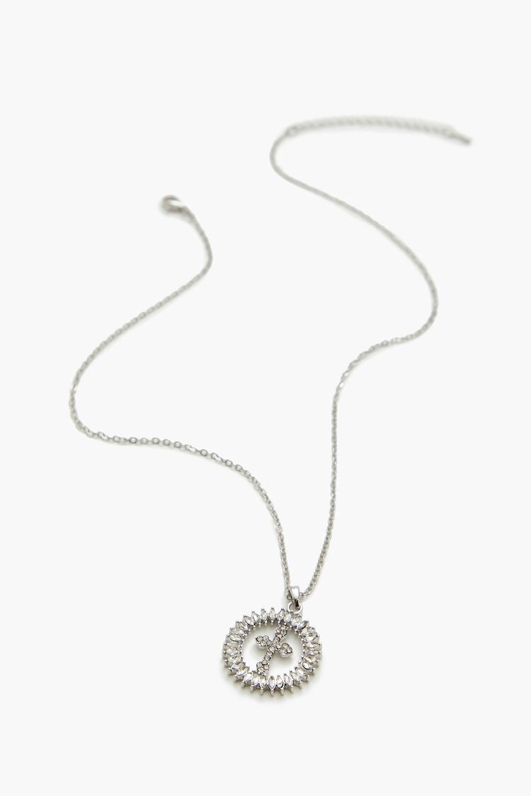 Faux Gem Cross Pendant Necklace - Forever 21