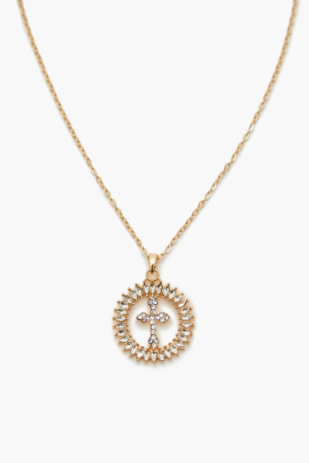 Faux Gem Cross Pendant Necklace - Forever 21