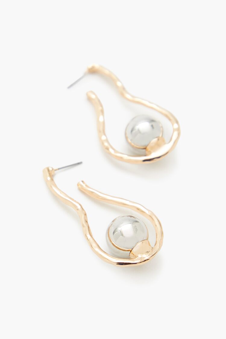 Faux Pearl Geo Drop Earrings - Forever 21