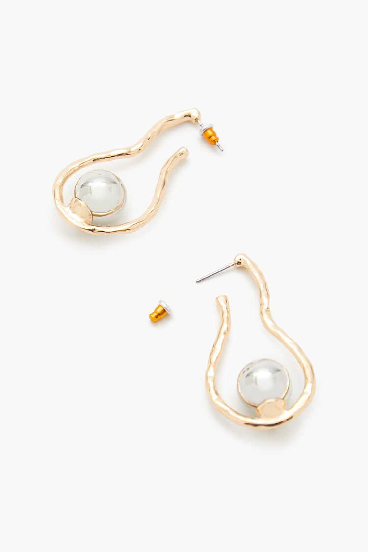 Faux Pearl Geo Drop Earrings - Forever 21