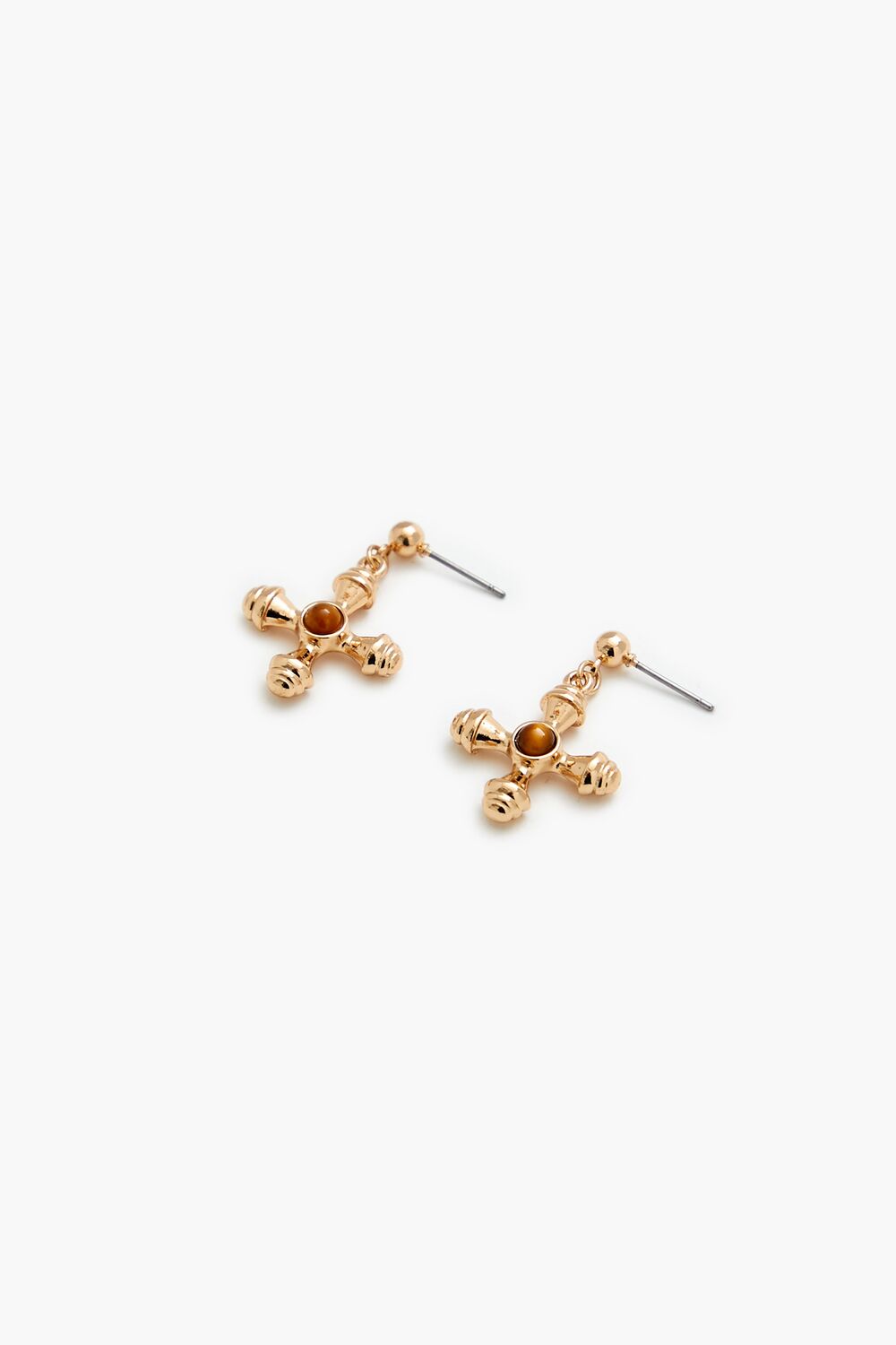 Faux Stone Cross Drop Earrings - Forever 21