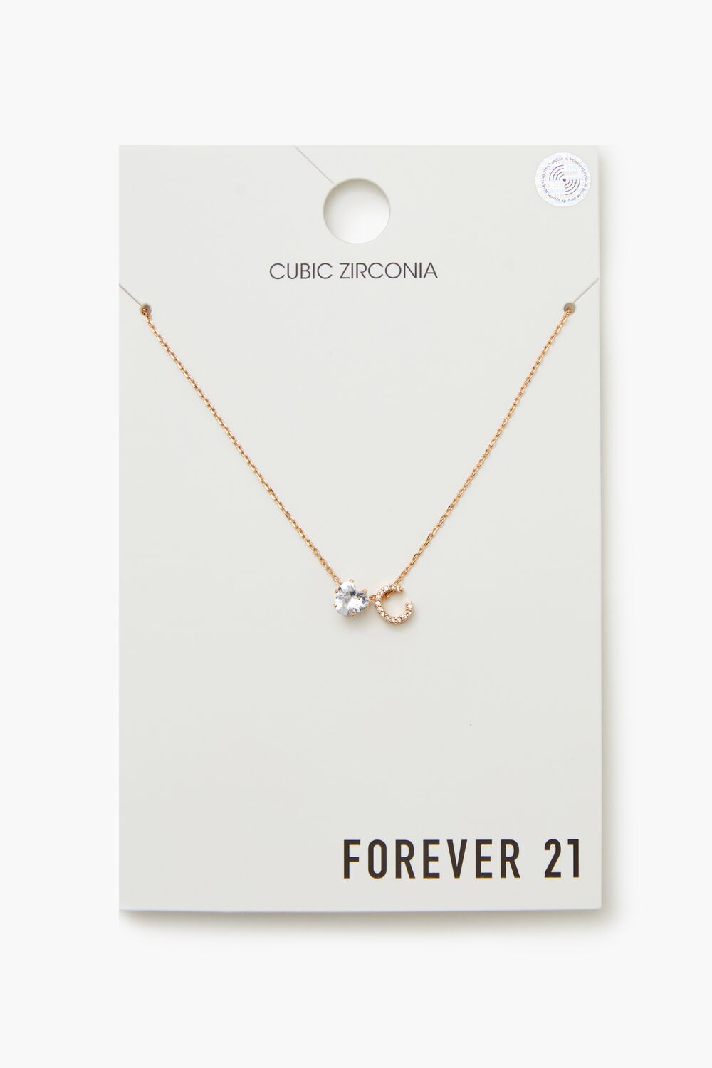 Faux Gem Initial Charm Necklace - Forever 21