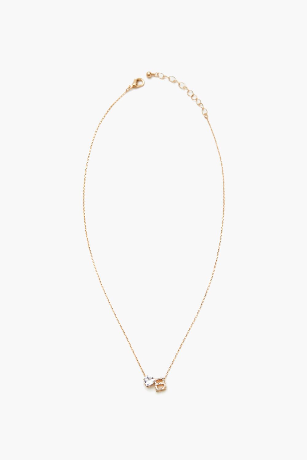 Faux Gem Initial Charm Necklace - Forever 21