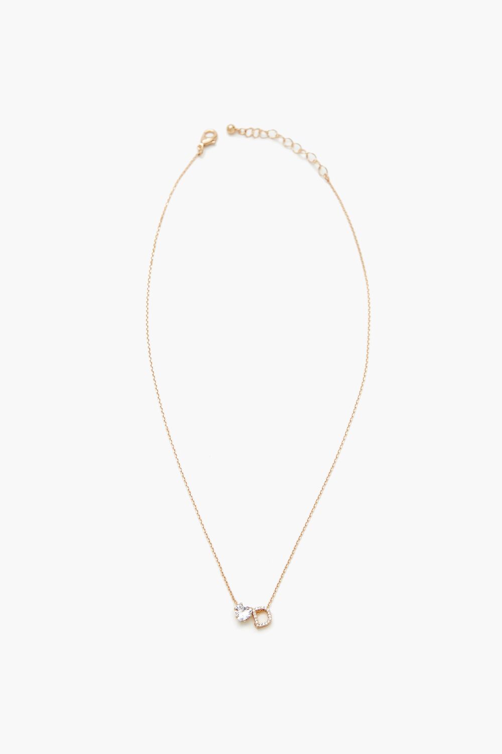 Faux Gem Initial Charm Necklace - Forever 21