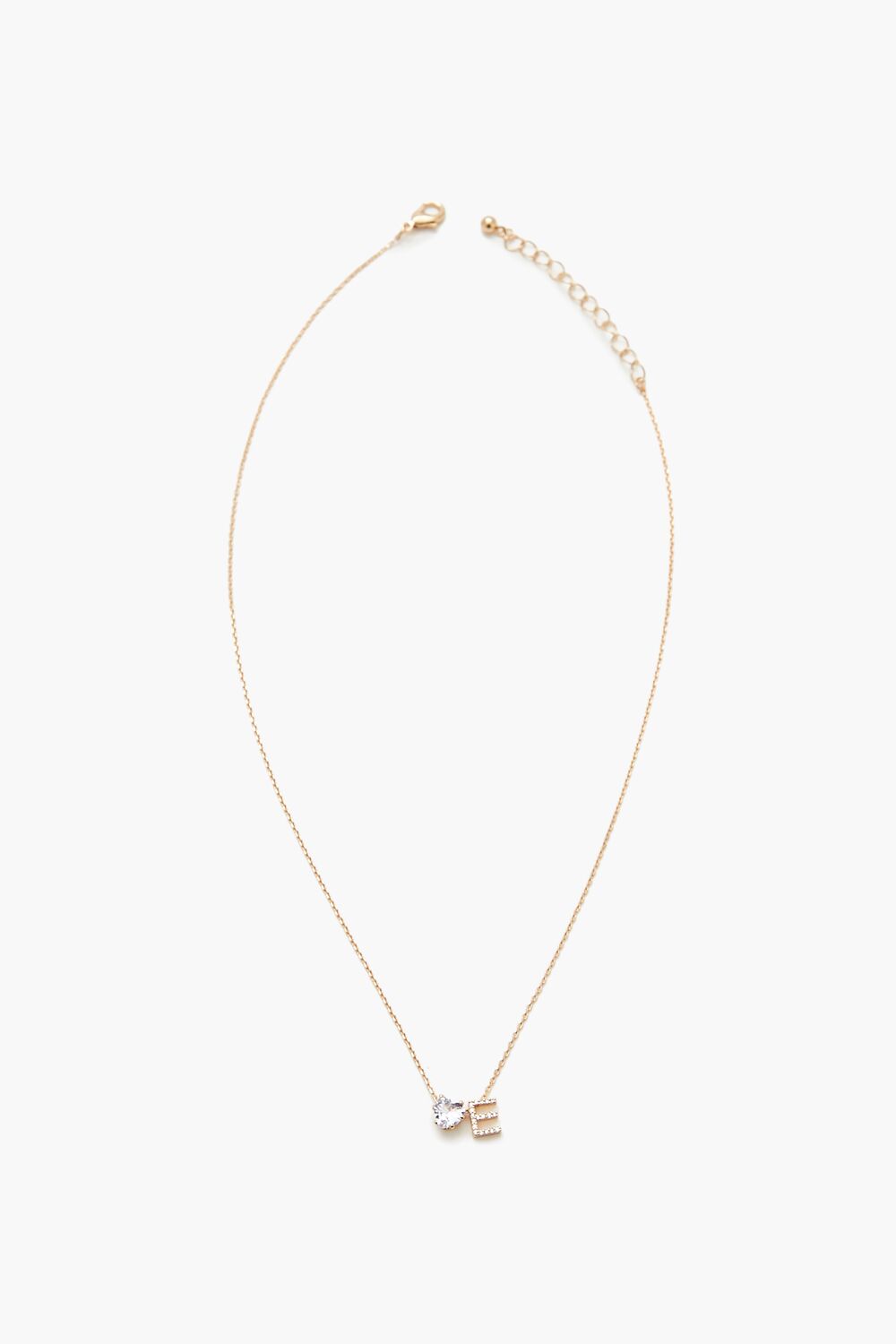 Faux Gem Initial Charm Necklace - Forever 21