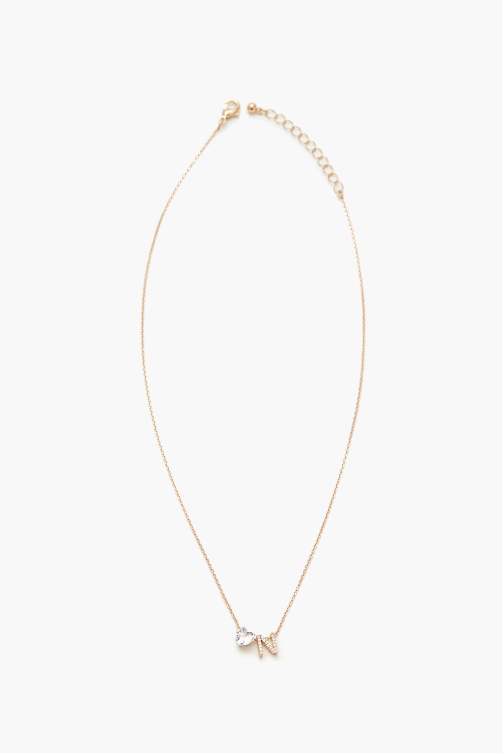 Faux Gem Initial Charm Necklace - Forever 21