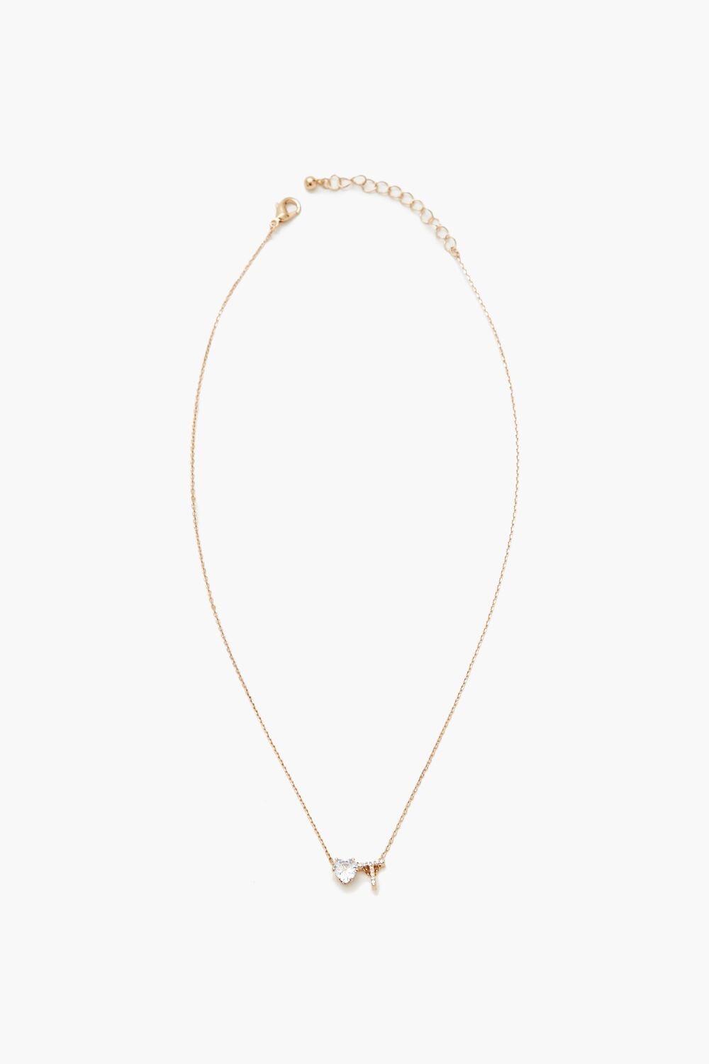 Faux Gem Initial Charm Necklace - Forever 21