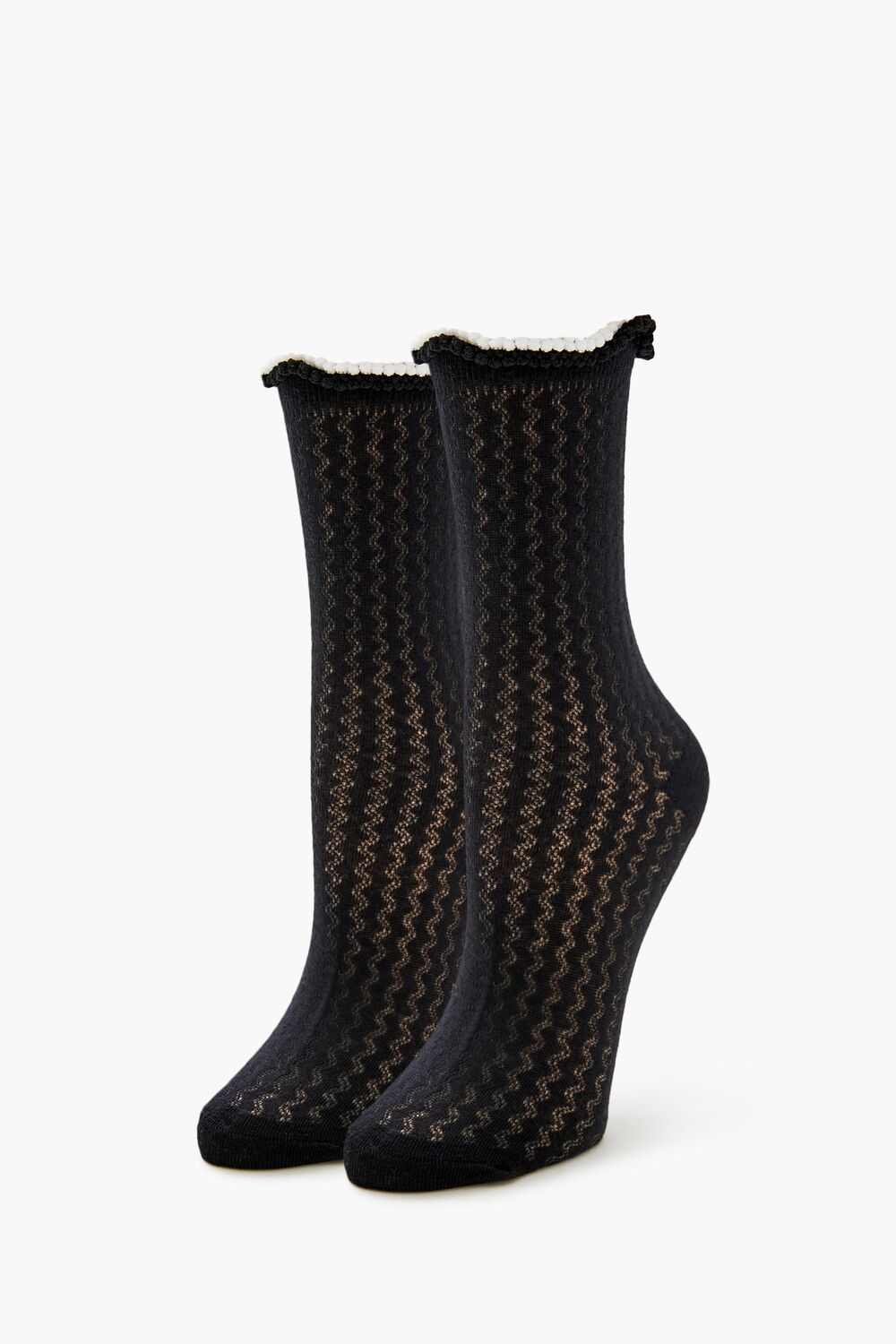 Pom Pom Lettuce-Edge Crew Socks - Forever 21
