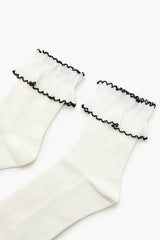 Lettuce-Edge Crew Socks - Forever 21