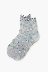 Sheer Mesh Floral Quarter Socks - Forever 21