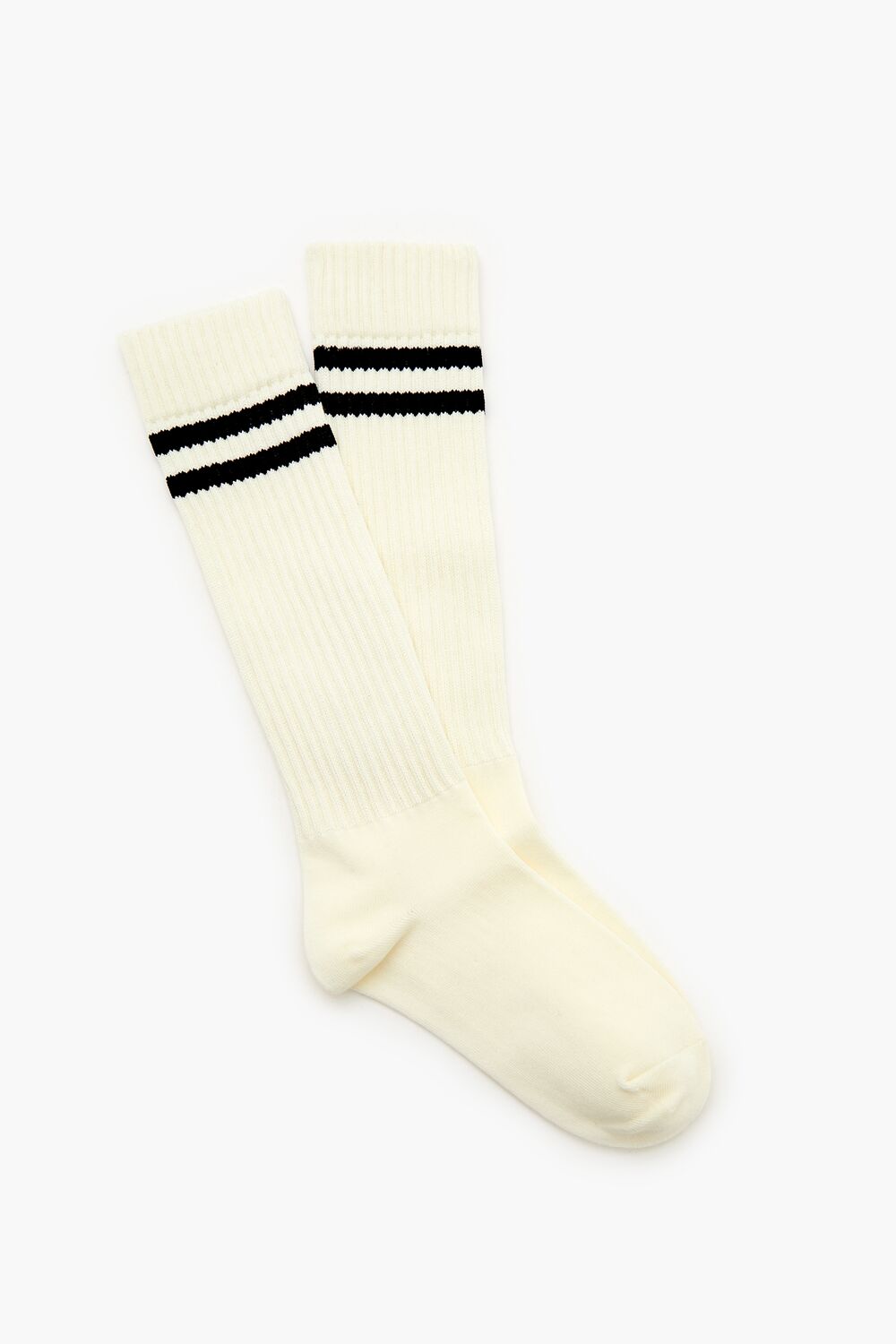 Varsity-Striped Ribbed Socks - Forever 21