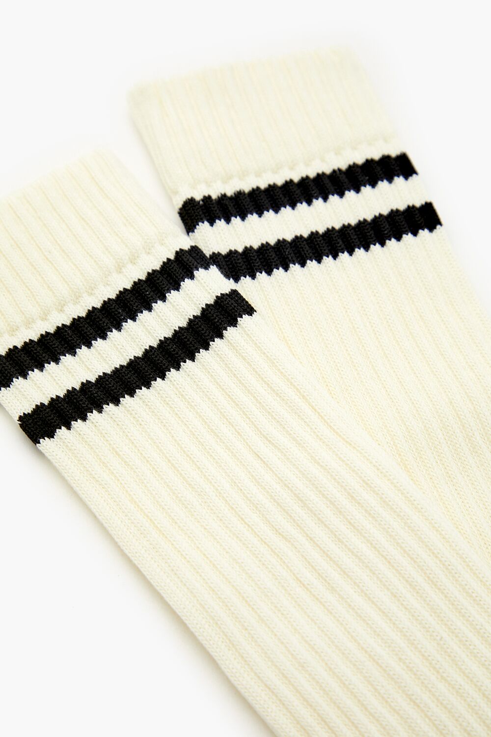 Varsity-Striped Ribbed Socks - Forever 21