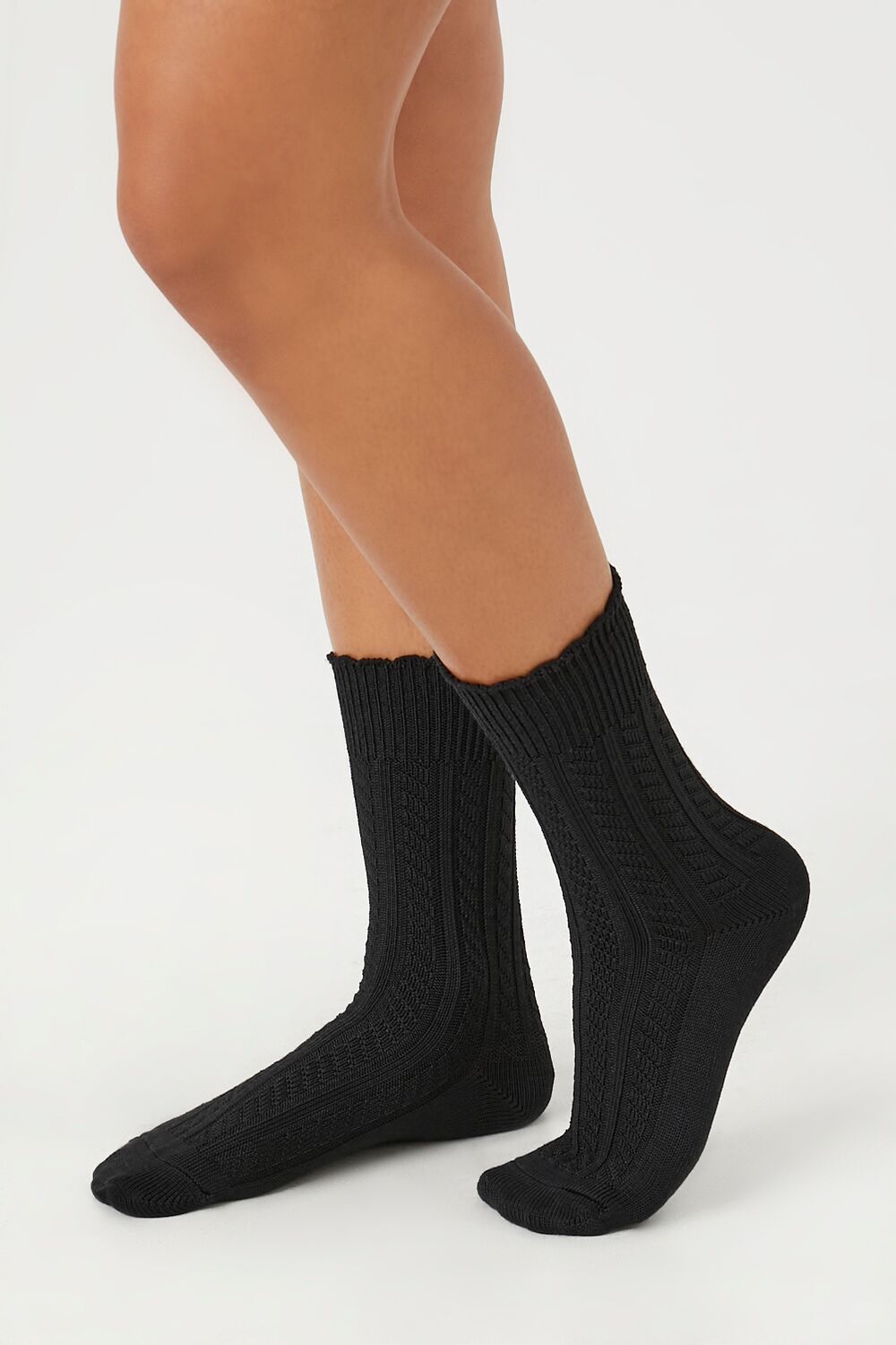 Pointelle Knit Crew Socks - Forever 21