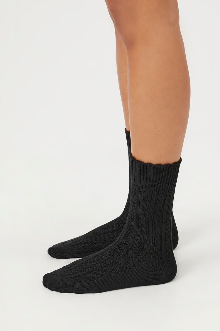 Pointelle Knit Crew Socks - Forever 21