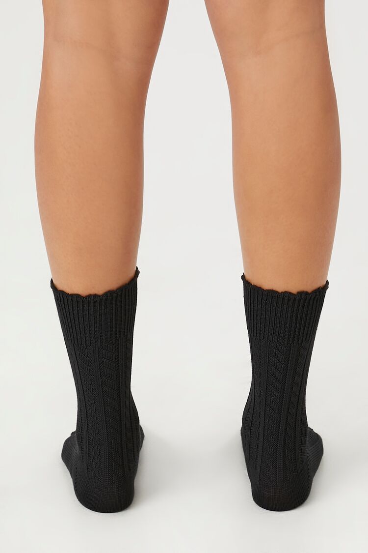Pointelle Knit Crew Socks - Forever 21