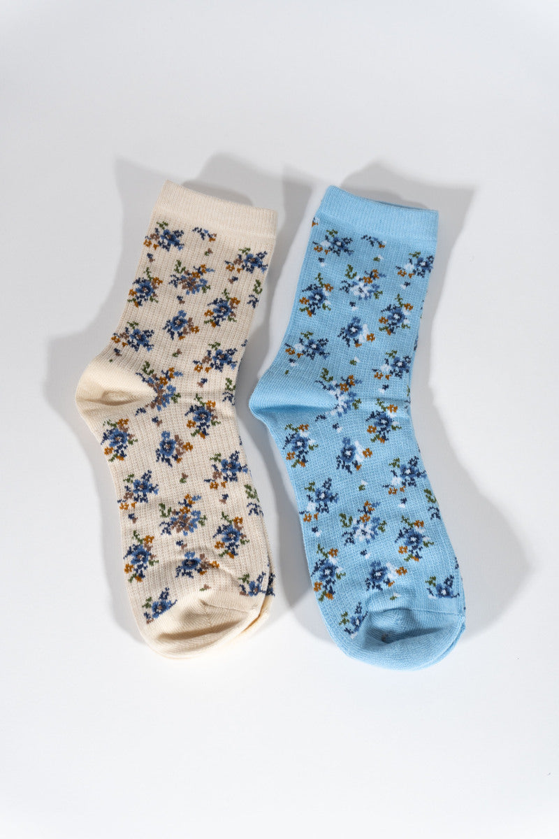 Floral Print Ankle Socks – 2 Pack - Forever 21