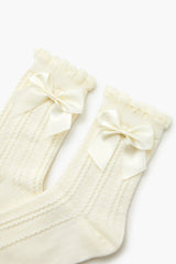 Bow Cable Knit Crew Socks - Forever 21
