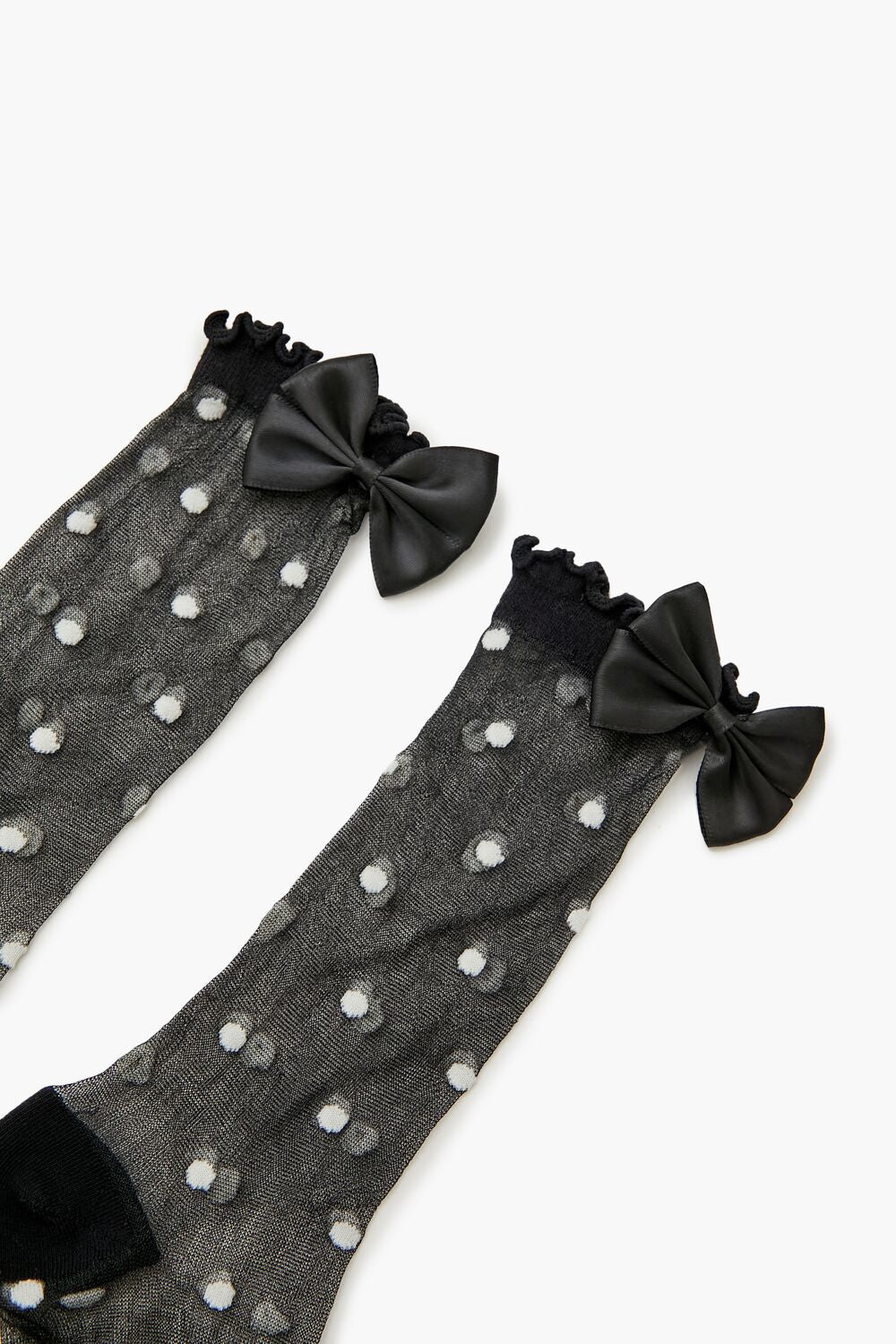 Polka Dot Bow Crew Socks - Forever 21
