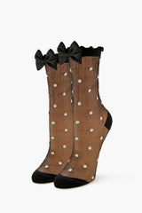 Polka Dot Bow Crew Socks - Forever 21