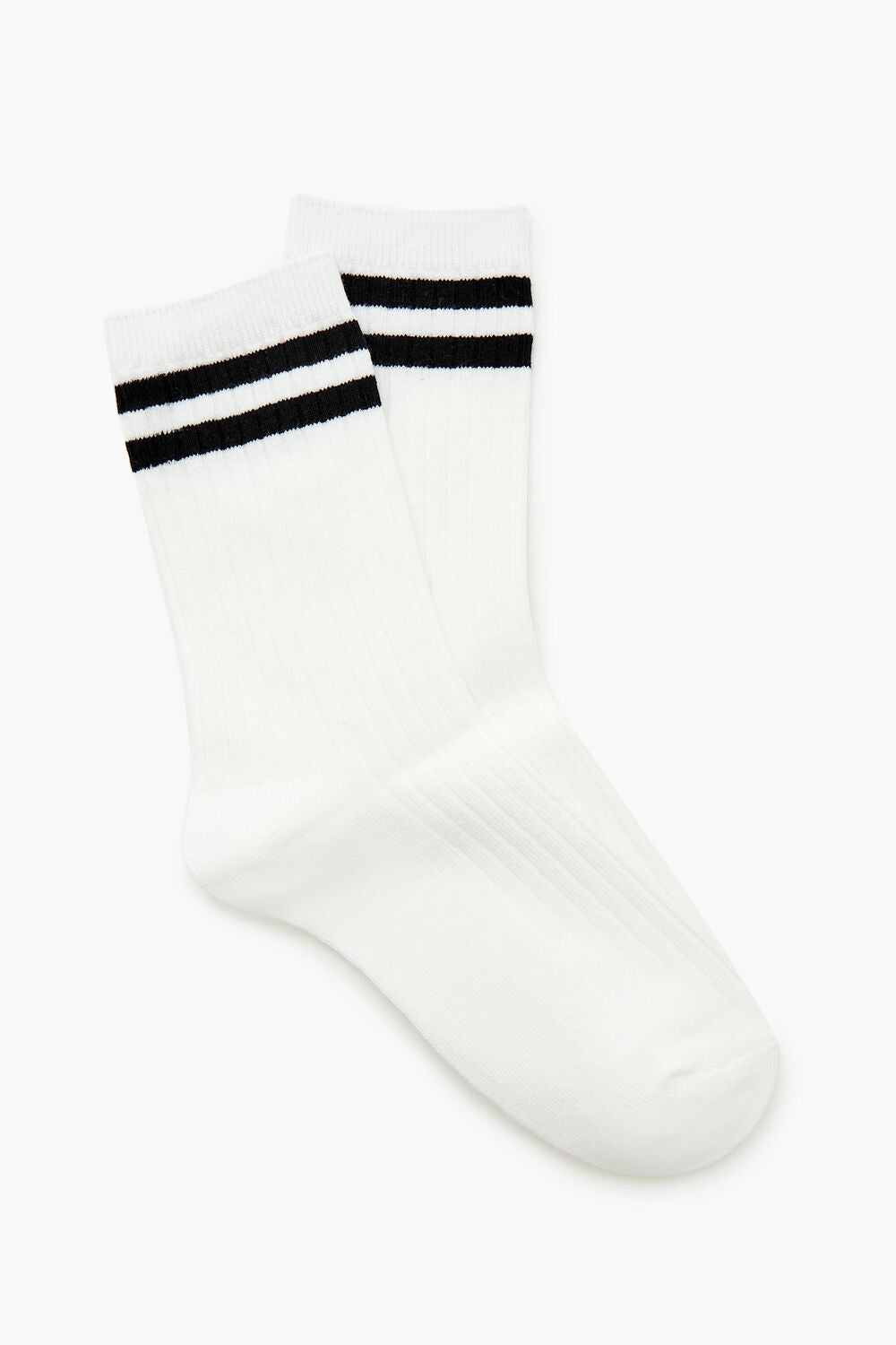 Ribbed Varsity-Striped Crew Socks - Forever 21