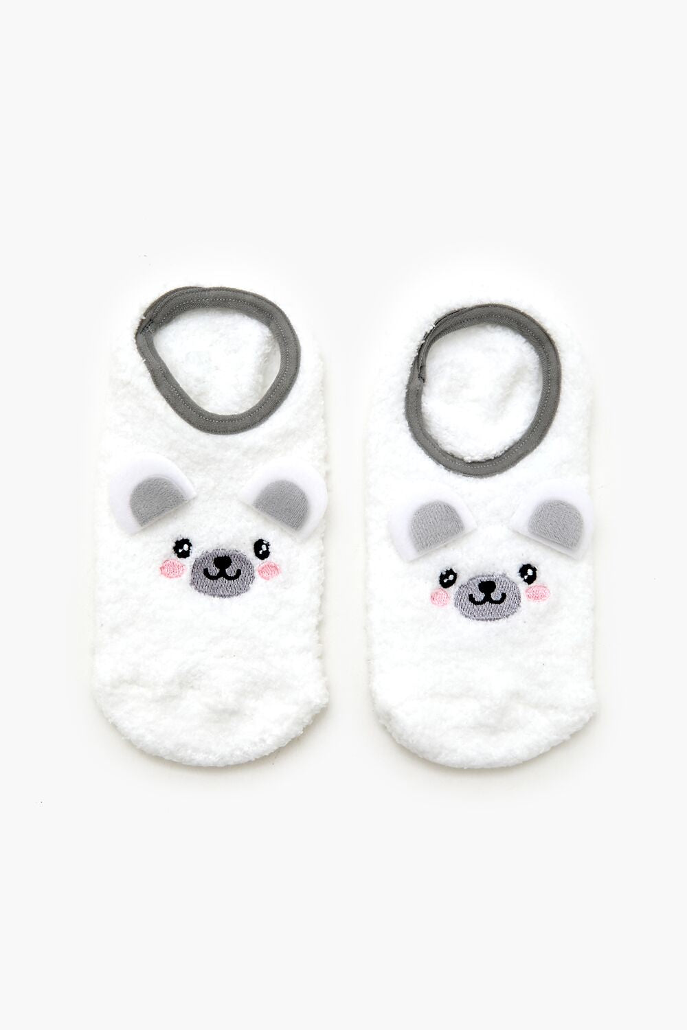 Plush Polar Bear No-Show Socks - Forever 21