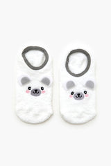 Plush Polar Bear No-Show Socks - Forever 21