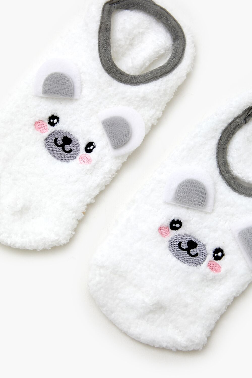Plush Polar Bear No-Show Socks - Forever 21