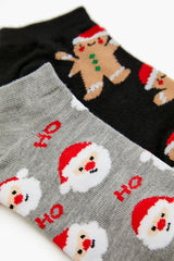 Gingerbread Man & Santa Ankle Socks Set - 2 pack - Forever 21