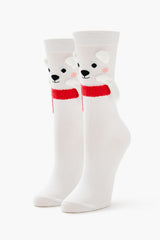 Polar Bear & Reindeer Crew Socks Set - 2 pack - Forever 21