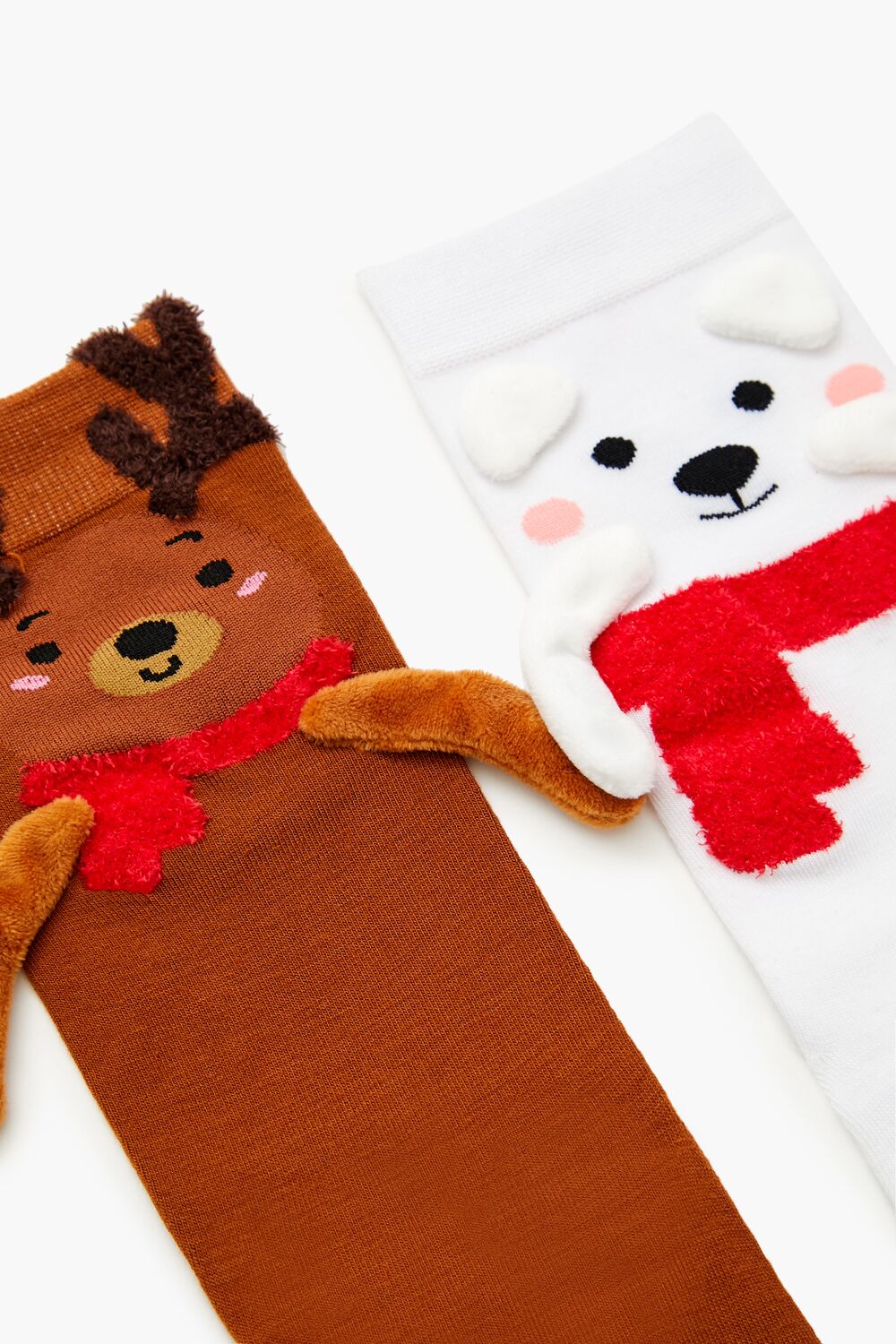Polar Bear & Reindeer Crew Socks Set - 2 pack - Forever 21