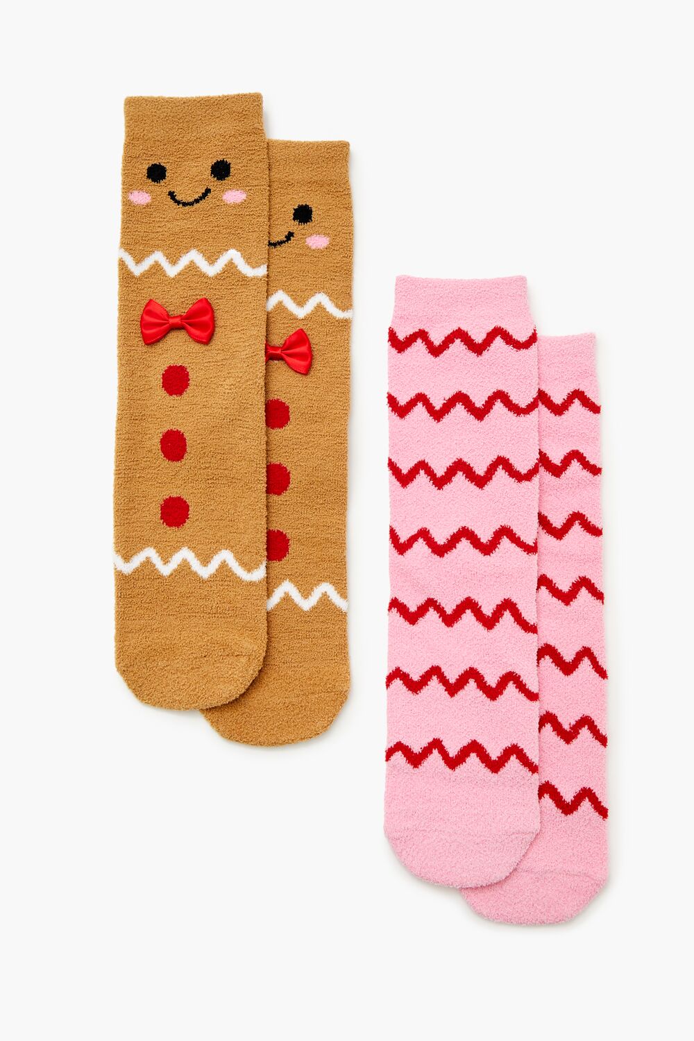 Gingerbread Man Crew Socks Set - 2 pack - Forever 21