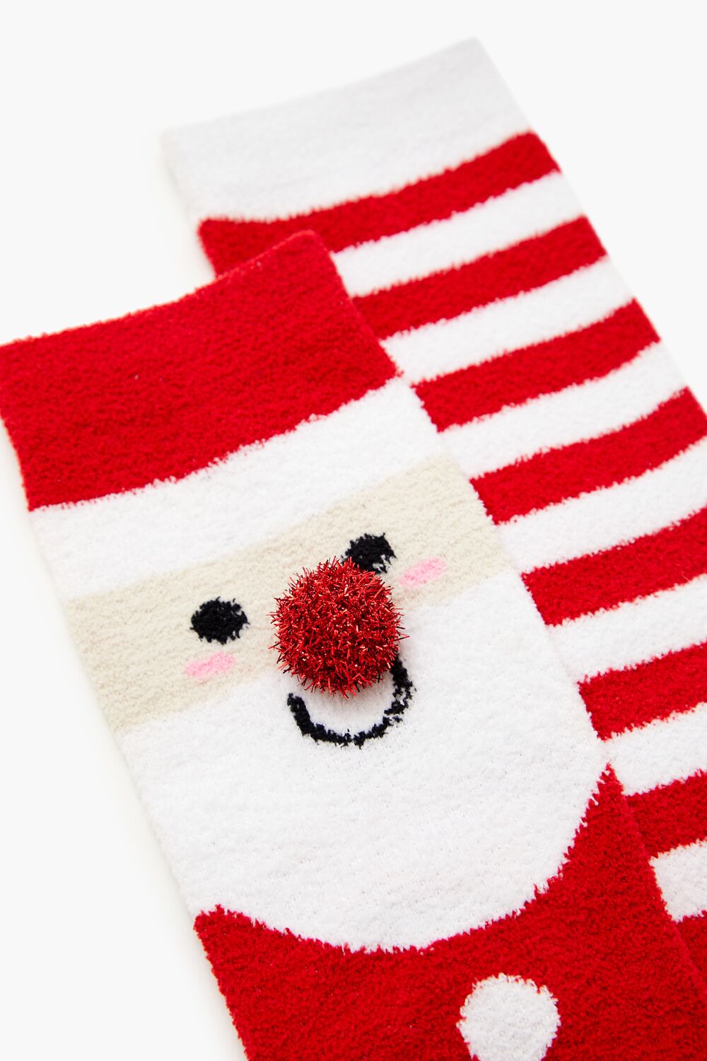 Santa Pom Pom Crew Socks Set - 2 pack - Forever 21