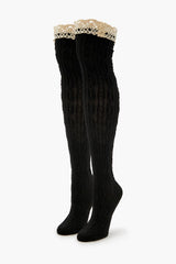 Crochet Lace Thigh-High Socks - Forever 21