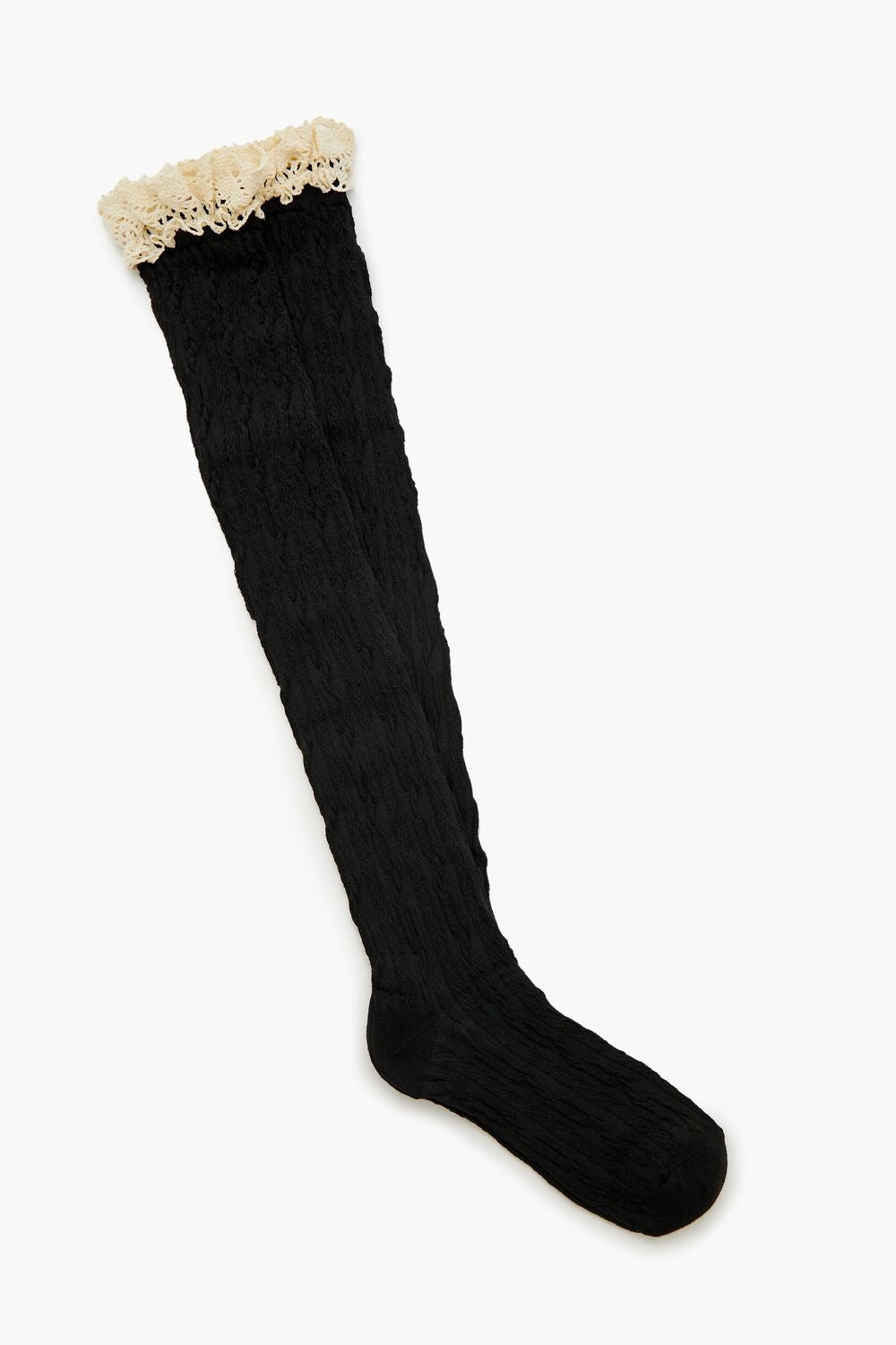Crochet Lace Thigh-High Socks - Forever 21