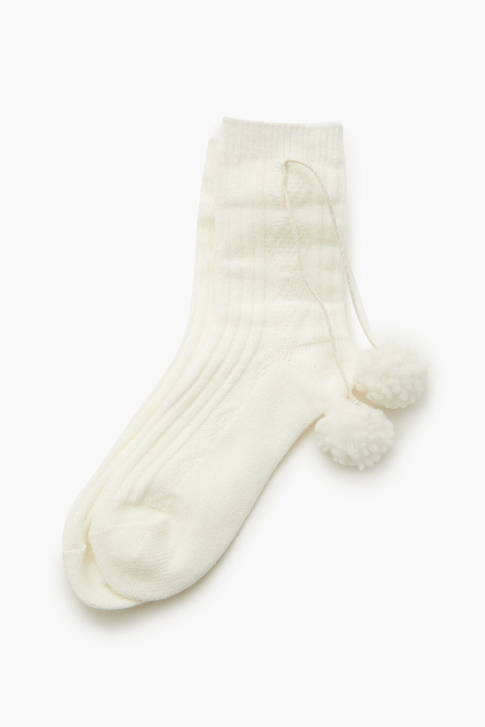 Pom Pom Ribbed Crew Socks - Forever 21
