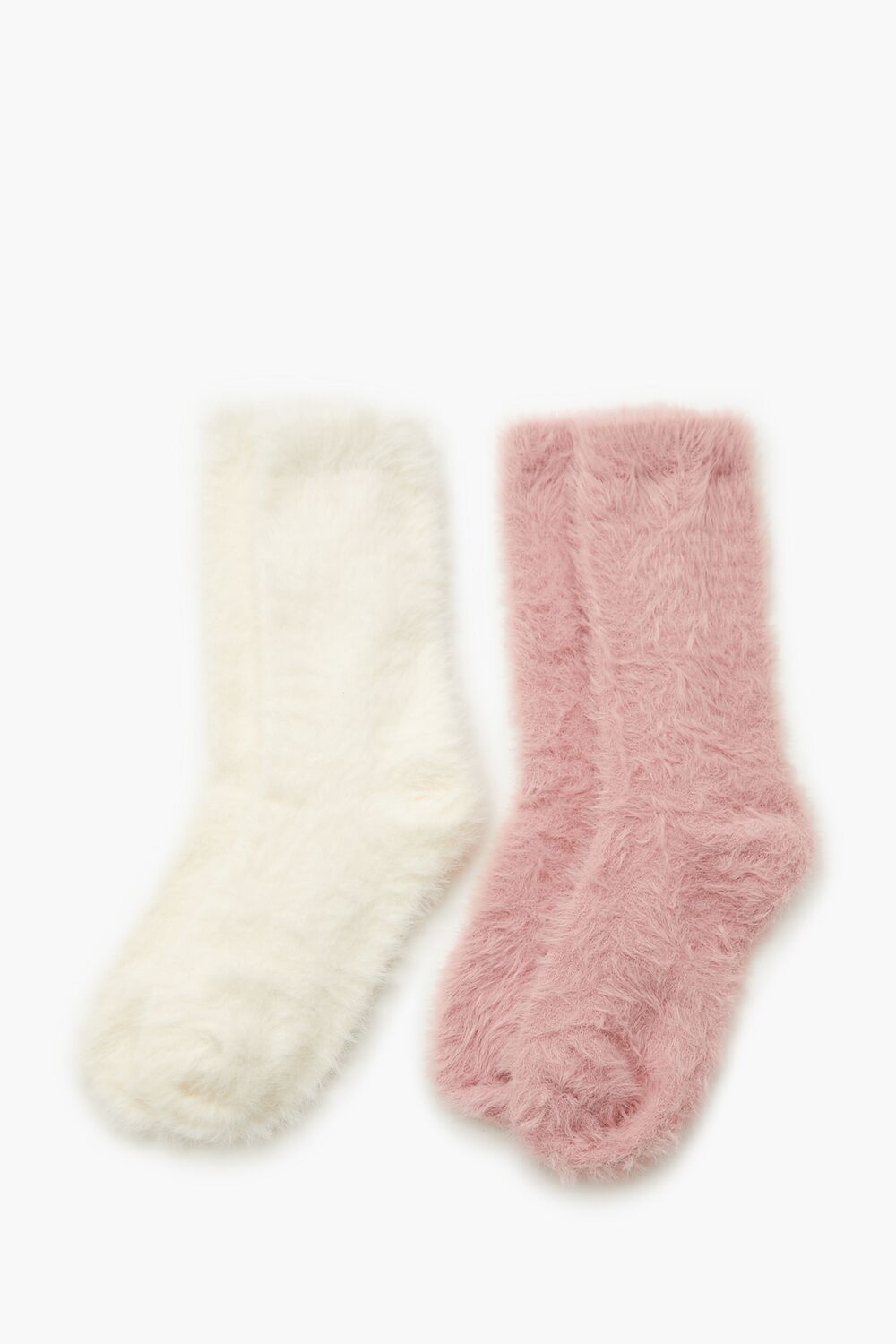 Fuzzy Knit Crew Socks - 2 pack - Forever 21