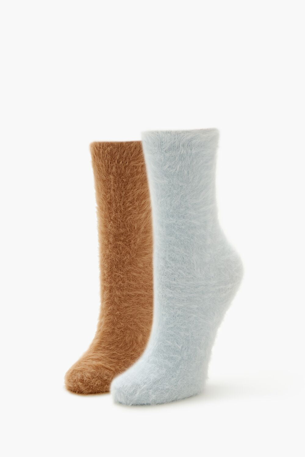 Fuzzy Knit Crew Socks - 2 pack - Forever 21